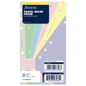 filofax Personal papier gelijnd pastel