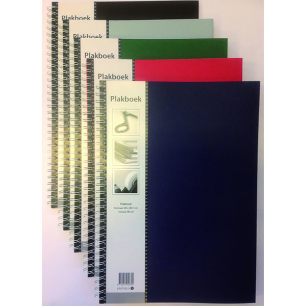 plakboek Papyrus 280x400mm 40vel spiraal - blauw / beige / rood / groen / zwart