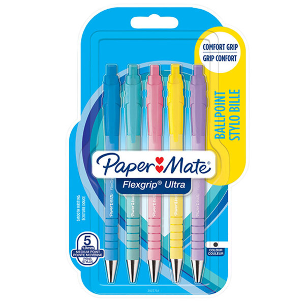 balpen Paper Mate Flexgrip Ultra Pastel schrijfkleur zwart