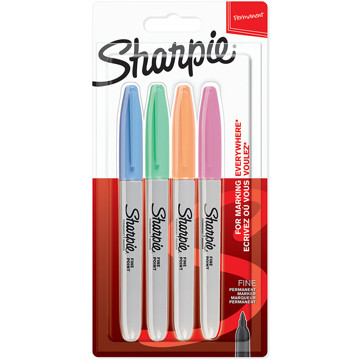 viltstift Sharpie Pastel 1.0mm permanent 4 kleuren