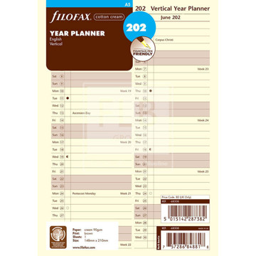 Afbeeldingen van Filofax A5 jaarplanner verticaal 2025 cotton cream