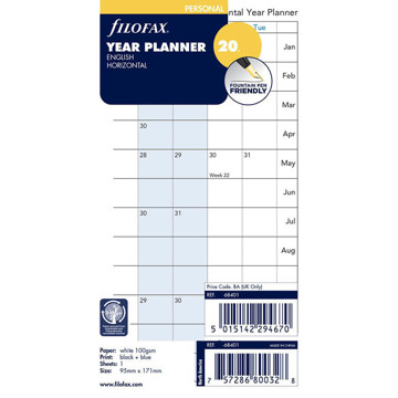 Filofax Personal jaarplanner horizontaal