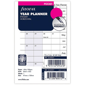 Afbeeldingen van Filofax Pocket jaarplanner horizontaal 2025