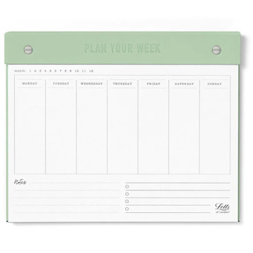 Letts of London Conscious undated weekly notepad Sage