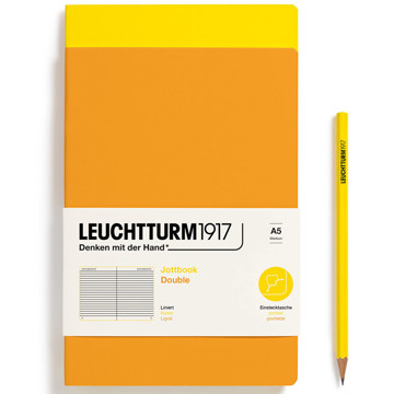 LEUCHTTURM1917 Jottbook Double Medium A5 Flexcover gelijnd Lemon + Rising Sun