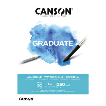 aquarelblok Canson Graduate A4 250gr 20vel