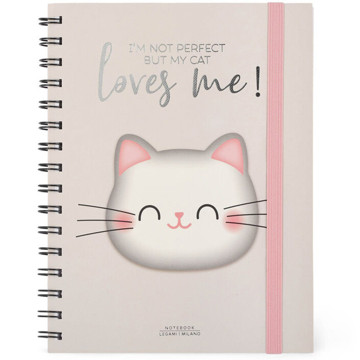 Legami notitieboek Large spiraal 160x210mm gelijnd - Kitty