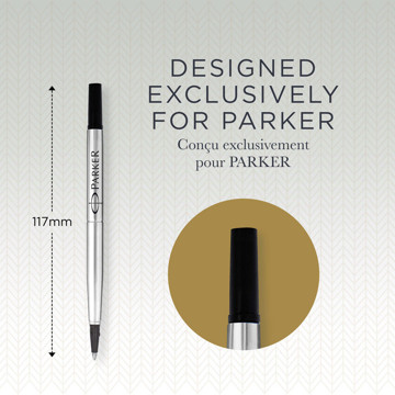 Parker rollerpenvulling zwart 0.5mm