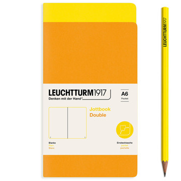 LEUCHTTURM1917 Jottbook Double Pocket A6 Flexcover blanco Lemon + Rising Sun