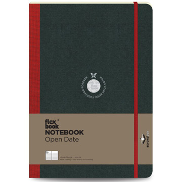 Flexbook Notebook Open Date Red Large gelijnd