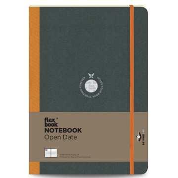 Flexbook Notebook Open Date Orange large gelijnd