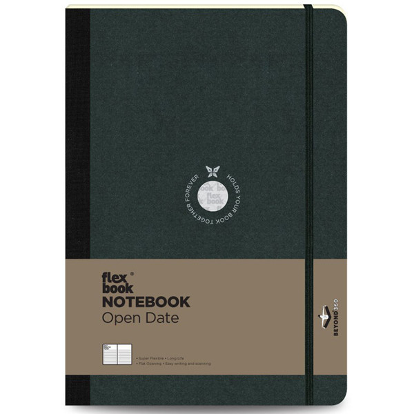 Flexbook Notebook Open Date Black Medium gelijnd