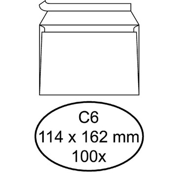 envelop 114x162mm Quantore 100stuks 80gr wit C6 zelfklevend