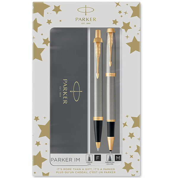 Parker IM Brushed Metal GT schrijfset balpen en rollerpen