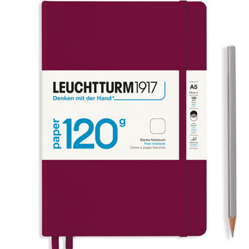 LEUCHTTURM1917 Medium A5 notitieboek 120g. Red Port blanco