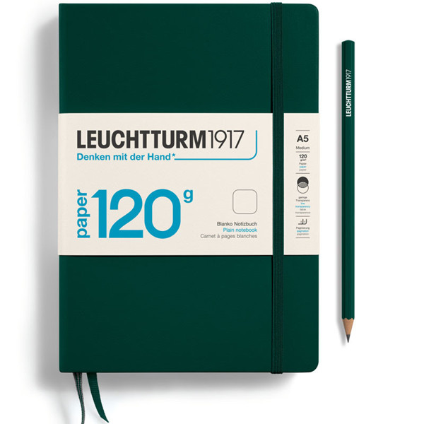 LEUCHTTURM1917 Medium A5 notitieboek 120g Forest Green blanco