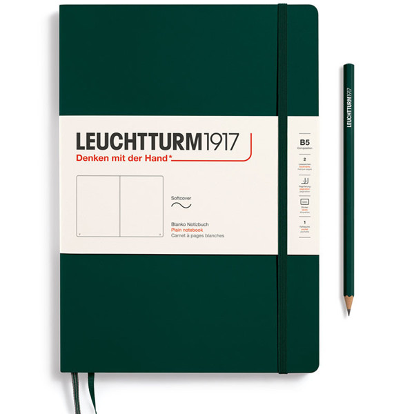 LEUCHTTURM1917 Composition B5 Softcover notitieboek Forest Green blanco