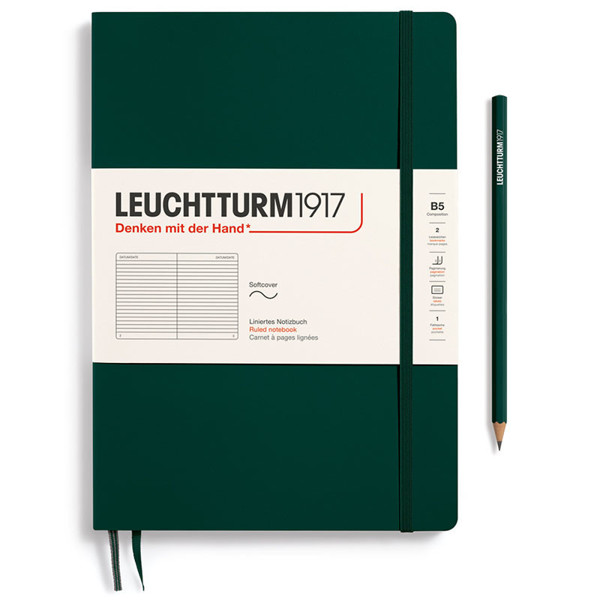 LEUCHTTURM1917 Composition B5 Softcover notitieboek Forest Green gelijnd