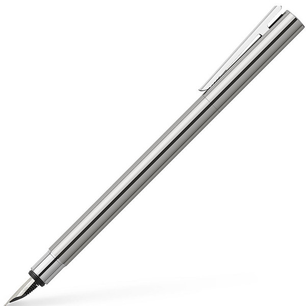 Faber-Castell Neo Slim Stainless Steel Silver Shiny vulpen