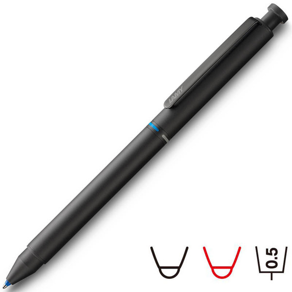 LAMY st tri pen black - rood - zwart - potlood 0.5mm balpen