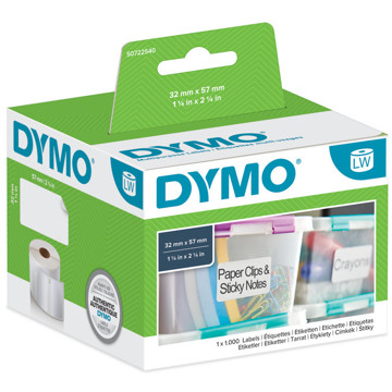 labeletiket Dymo 11354 labelwriter 32x57mm 1000stuks wit