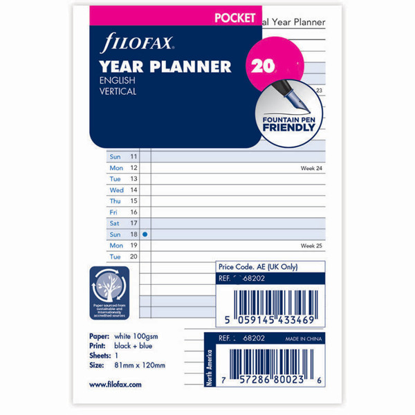 filofax Pocket jaarplanner verticaal 