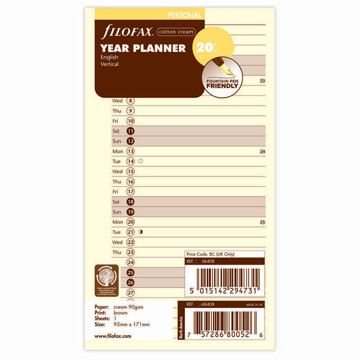 Filofax Personal jaarplanner verticaal cotton cream