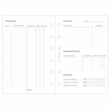 Filofax Pocket  interieur Expense Tracker