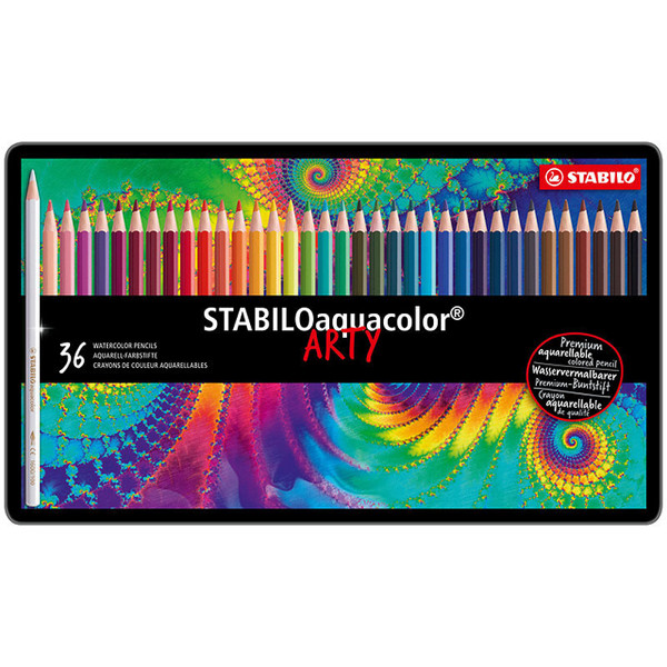 kleurpotloden Stabilo Aquacolor Arty 36 kleuren metalen doos