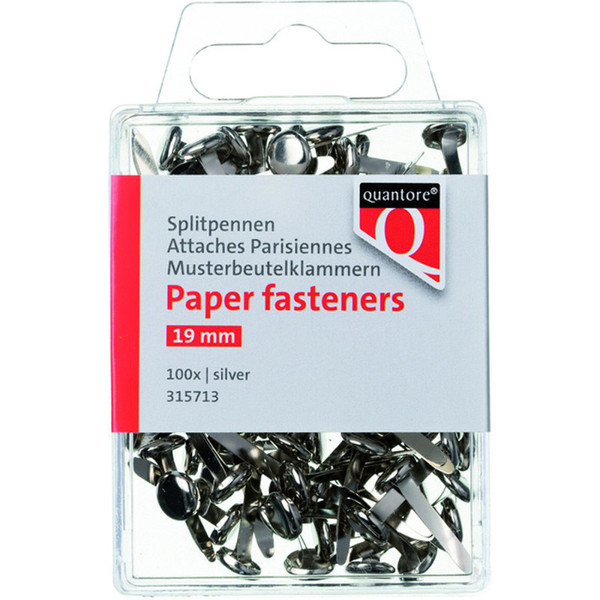 splitpennen Quantore 19mm 100stuks - zilverkleurig