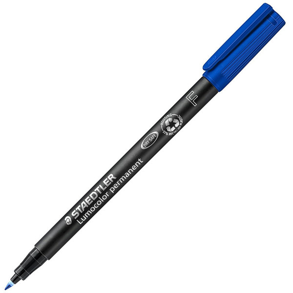 viltstift Staedtler Lumocolor 318  F 0.6mm blauw  - permanent - 10stuks