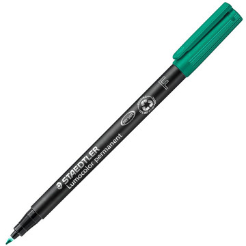 viltstift Staedtler Lumocolor 318  F 0.6mm groen  - permanent - 10stuks