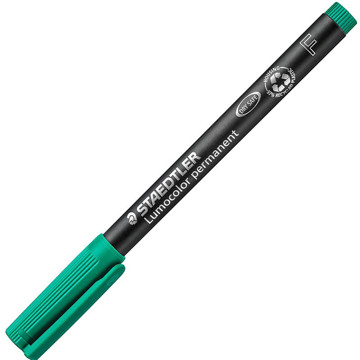 viltstift Staedtler Lumocolor 318  F 0.6mm groen  - permanent - 10stuks