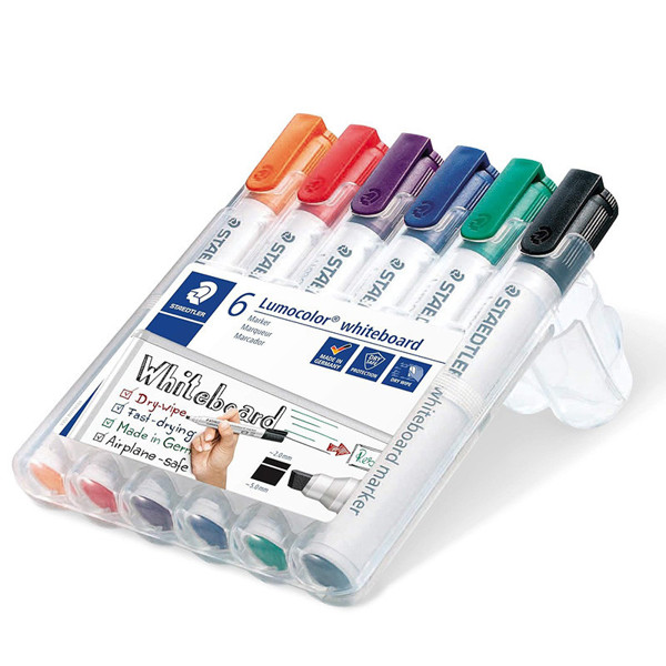 viltstift Staedtler Lumocolor 351 whiteboardmarker 2.0mm - 6 kleuren