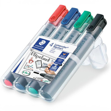 viltstift Staedtler Lumocolor 356 flipovermarker 2.0mm 4 kleuren