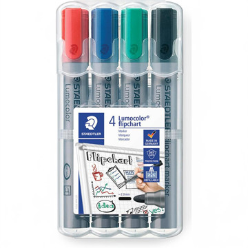 viltstift Staedtler Lumocolor 356 flipovermarker 2.0mm 4 kleuren