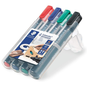 viltstift Staedtler Lumocolor 352 2.0mm permanent 4 kleuren