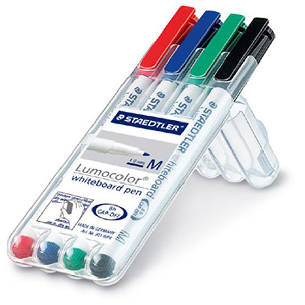 viltstift Staedtler Lumocolor 301 whiteboardmarker 1.0mm - 4 kleuren