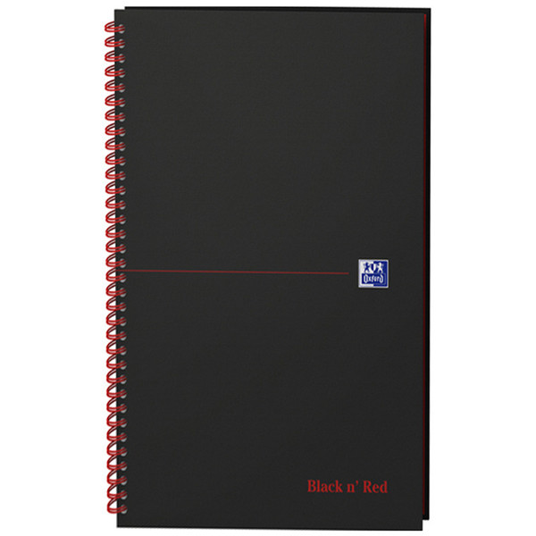 notitieboek Oxford Black n' Red      A4 gelijnd  70vel 90gr spiraal