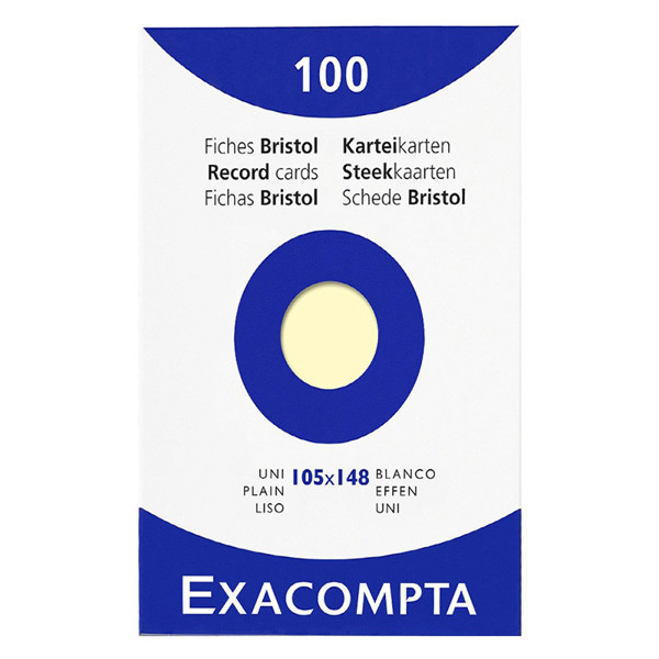 systeemkaart Exacompta 105x148mm geel   blanco (A6) 205gr