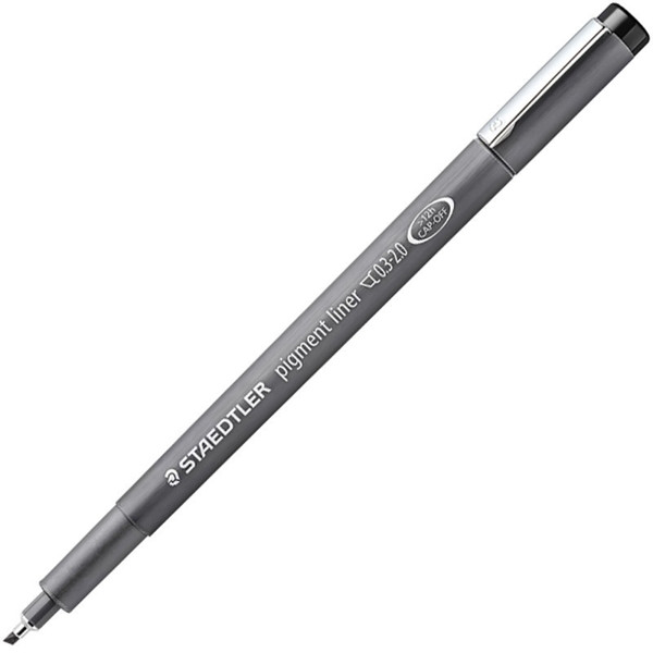 fineliner Staedtler Pigment liner 308 zwart 2.0mm kalligrafie