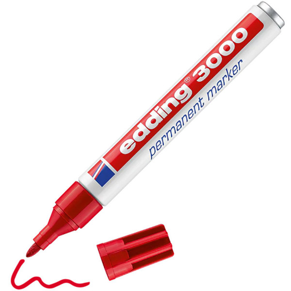 edding 3000 viltstift permanent 1.5-3mm rood