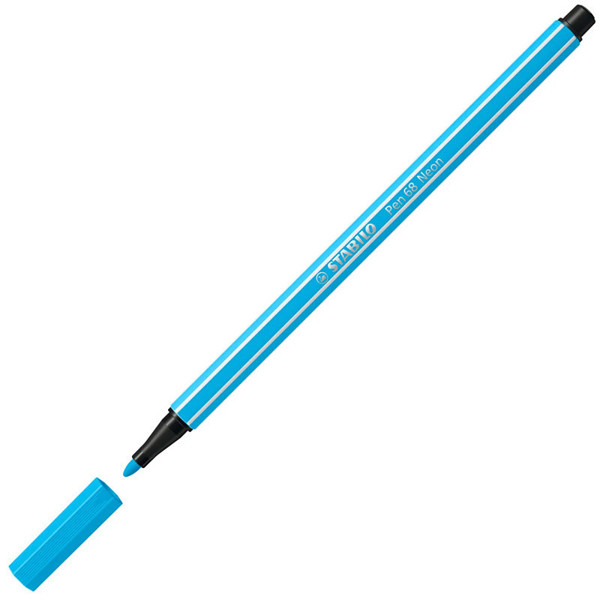 viltstift Stabilo pen 68-031 1.0mm neon blauw