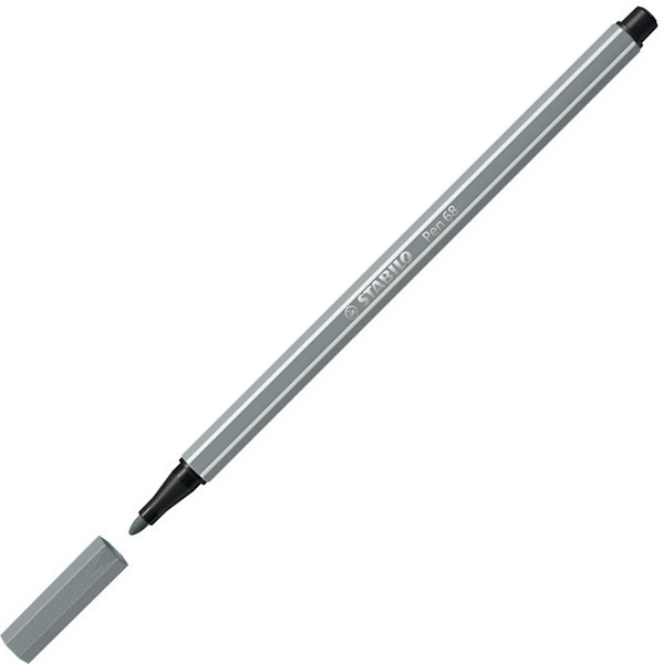 viltstift Stabilo pen 68-95 1.0mm middel koud grijs