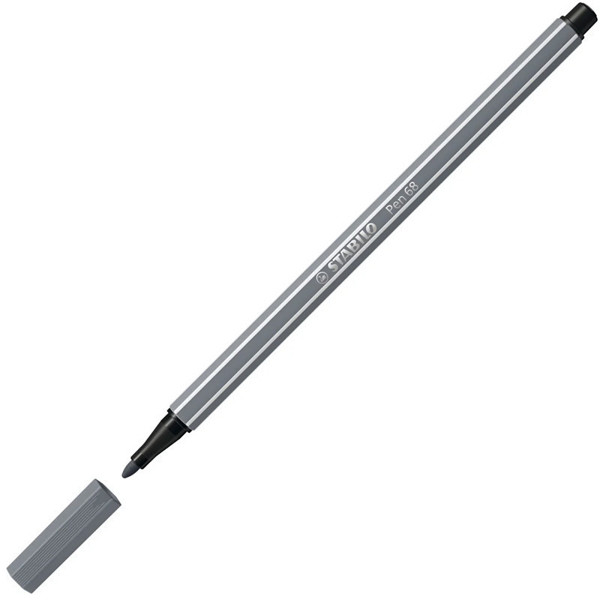 viltstift Stabilo pen 68-96 1.0mm donkergrijs