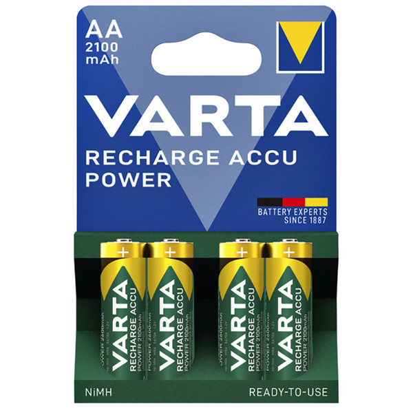 batterij Varta oplaadbaar AA 2100mAh ready2use - 4stuks penlite