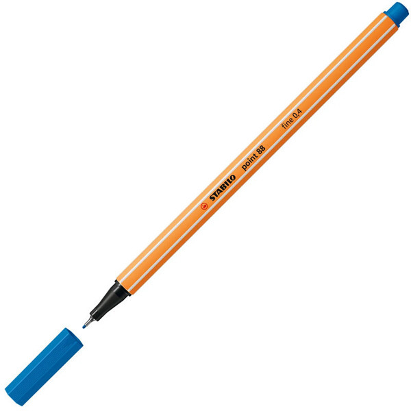 fineliner Stabilo point 88-41 donker blauw