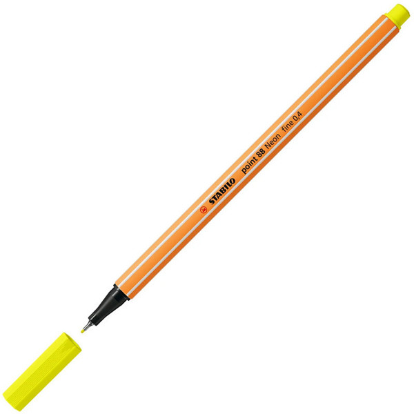 fineliner Stabilo point 88-024 neon geel