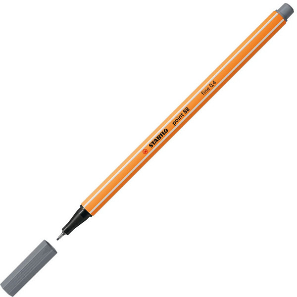 fineliner Stabilo point 88-96 donkergrijs