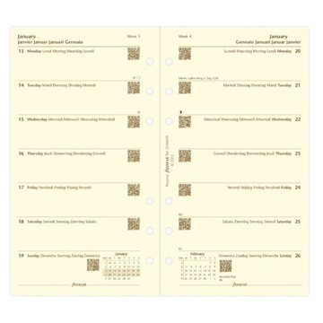 filofax Personal calendarium 7 dagen op 1 pagina    5-talig cotton cream